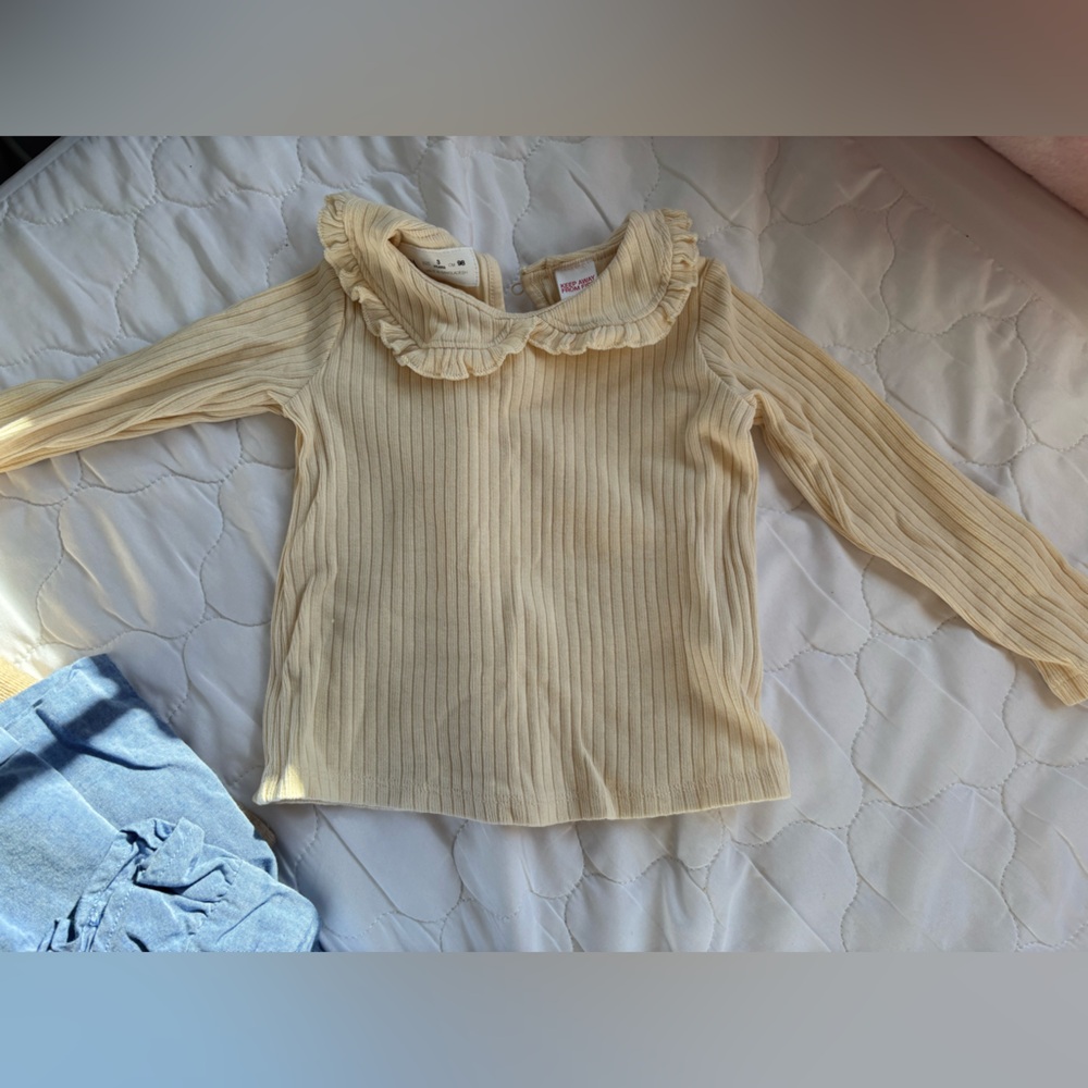 Zara Cream Ruffled Kids Top